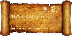Münz Richárd névjegykártya